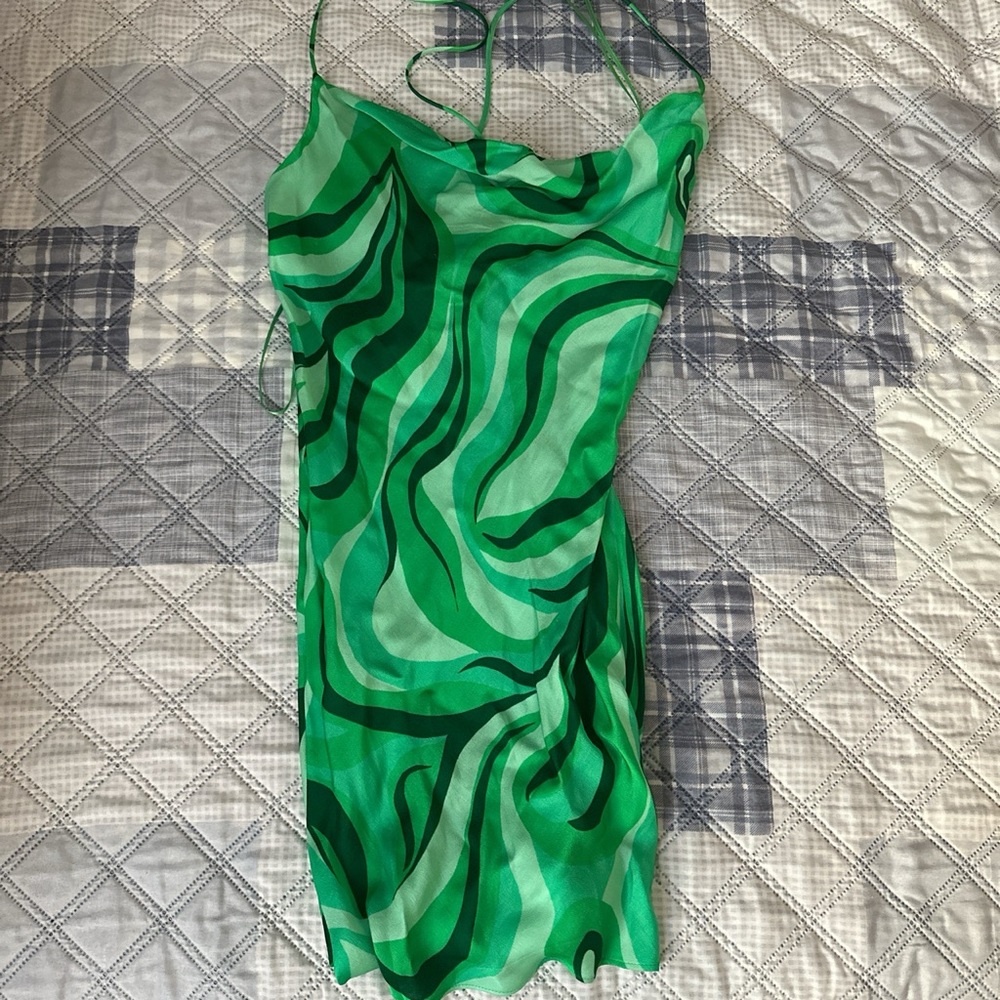 Mini retro green dress